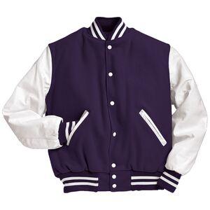 Holloway 224183 - Varsity Jacket Dark Purple/White