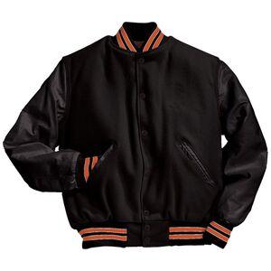 Holloway 224183 - Varsity Jacket Black/Burnt Orange/White
