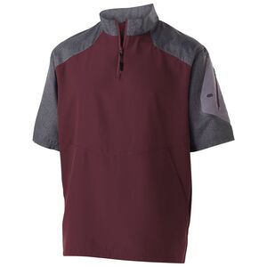 Holloway 229545 - Raider  Short Sleeve Pullover  Carbon Print/ Maroon