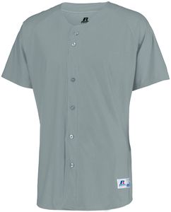 Russell 343VTM - Raglan Sleeve Button Front Jersey Baseball Grey