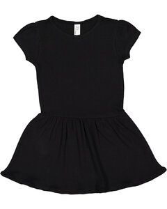 Rabbit Skins LA5323 - Toddler Baby Rib Dress Black