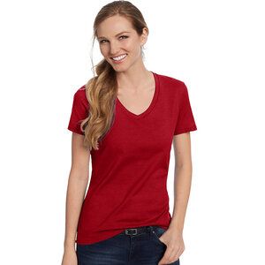 Hanes S04V - Hanes® Ladies' Nano-T® Cotton V-Neck T-Shirt Deep Red