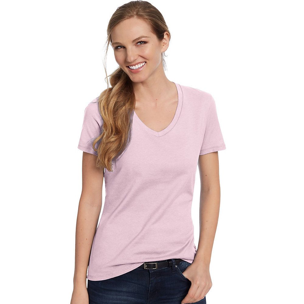 Hanes S04V - Hanes® Ladies' Nano-T® Cotton V-Neck T-Shirt