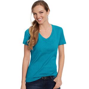 Hanes S04V - Hanes® Ladies' Nano-T® Cotton V-Neck T-Shirt Teal