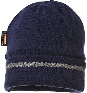 Portwest B023 - Knitted Hat Reflective Trim Navy