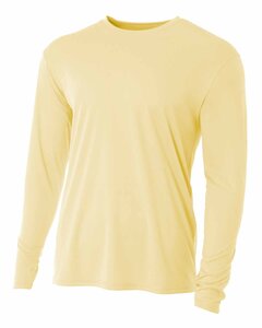 A4 NB3165 - Youth Long Sleeve Cooling Performance Crew Shirt Light Yellow