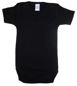 Infant Blanks 0010BL - Interlock Short Sleeve Bodysuit Onezies Black