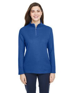 Core 365 CE405W - Ladies Fusion ChromaSoft Pique Quarter-Zip True Royal