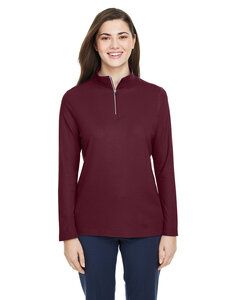 Core 365 CE405W - Ladies Fusion ChromaSoft Pique Quarter-Zip Burgundy