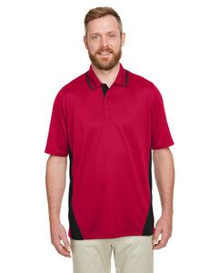 Harriton M386T - Men's Tall Flash Snag Protection Plus IL Colorblock Polo Red/Black