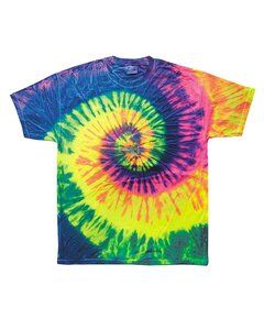 Tie-Dye CD100 - 5.4 oz., 100% Cotton Tie-Dyed T-Shirt Neon Rainbow