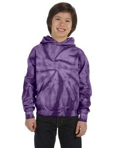 Tie-Dye CD877Y - Youth 8.5 oz. Tie-Dyed Pullover Hooded Sweatshirt Spider Purple