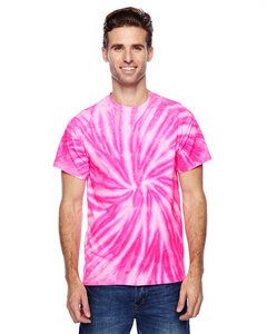 Tie-Dye CD110 - Adult 100% Cotton Twist Tie-Dyed T-Shirt Neon Bubblegum