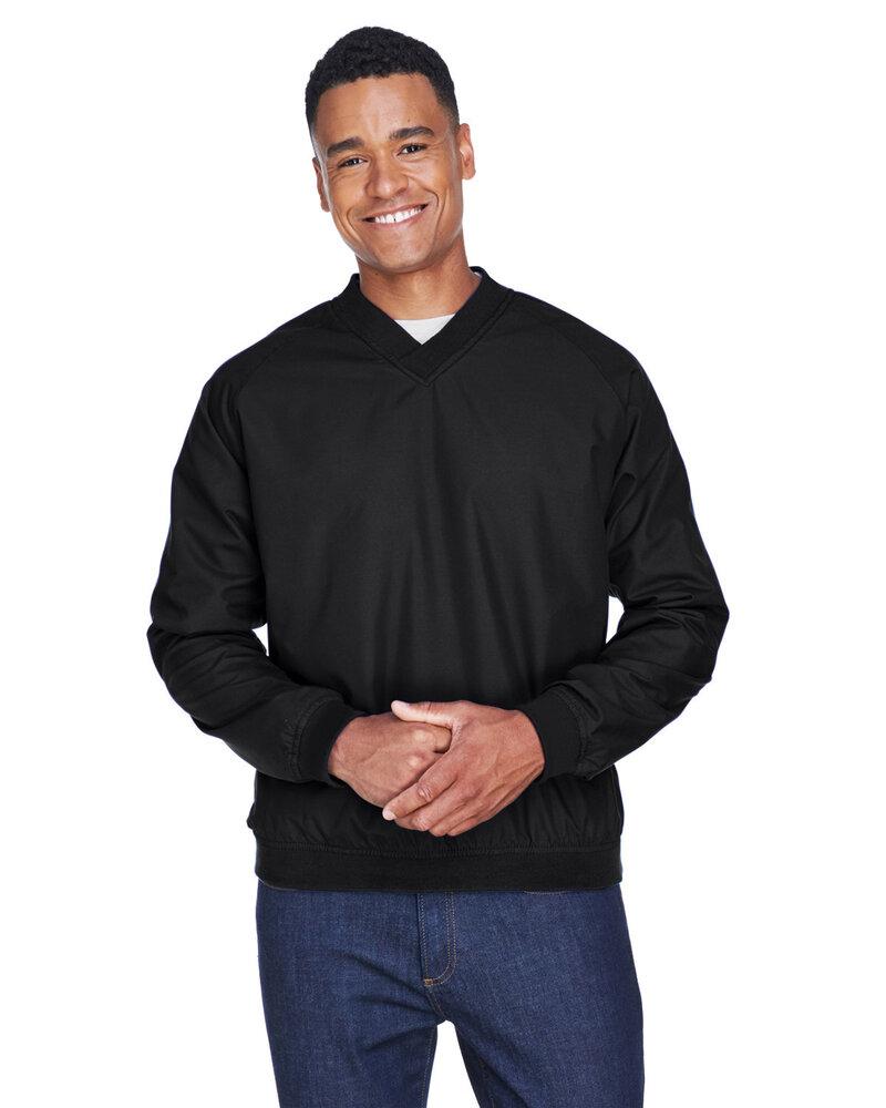 UltraClub 8926 - Adult Long-Sleeve Microfiber Crossover V-Neck Wind Shirt