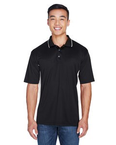 UltraClub 8406 - Men's Cool & Dry Sport Two-Tone Polo Black/Stone