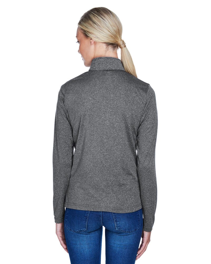 UltraClub 8618W - Ladies Cool & Dry Heathered Performance Quarter-Zip