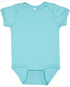 Rabbit Skins 4491 - Infant Harborside Melange Jersey Bodysuit Caribbean Mlange