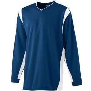 Augusta Sportswear 4600 - Wicking Long Sleeve Warmup Shirt Navy/White