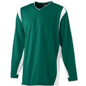 Augusta Sportswear 4600 - Wicking Long Sleeve Warmup Shirt Dark Green/White