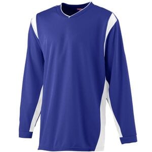 Augusta Sportswear 4600 - Wicking Long Sleeve Warmup Shirt Purple/White