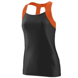 Augusta Sportswear 1208 - Ladies Jazzy Open Back Tank Black/Orange