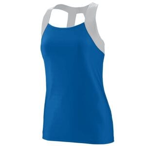 Augusta Sportswear 1208 - Ladies Jazzy Open Back Tank Royal/Metallic Silver