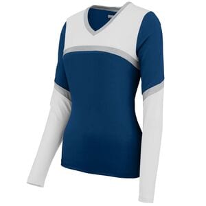 Augusta Sportswear 9210 - Ladies Cheerflex Rise Up Shell Navy/ White/ Metallic Silver