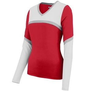 Augusta Sportswear 9210 - Ladies Cheerflex Rise Up Shell Red/ White/ Metallic Silver