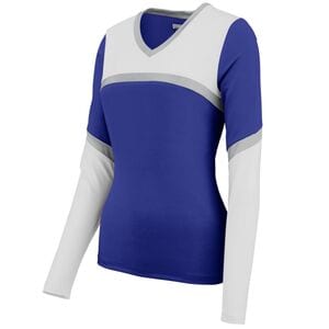 Augusta Sportswear 9211 - Girls Cheerflex Rise Up Shell Purple/ White/ Metallic Silver