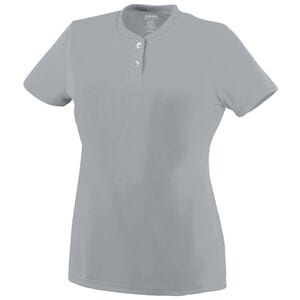 Augusta Sportswear 1212 - Ladies Wicking Two Button Jersey Silver Grey