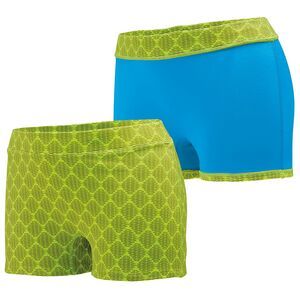 Augusta Sportswear 1227 - Ladies Impress Shorts Lime Plexus Print/Power Blue