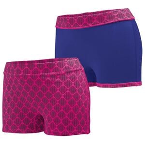 Augusta Sportswear 1227 - Ladies Impress Shorts Power Pink Plexus Print/Purple