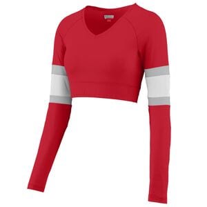 Augusta Sportswear 9020 - Ladies Double Down Liner Red/ White/ Metallic Silver