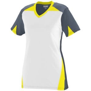 Augusta Sportswear 1366 - Girls Matrix Jersey Graphite/ White/ Power Yellow