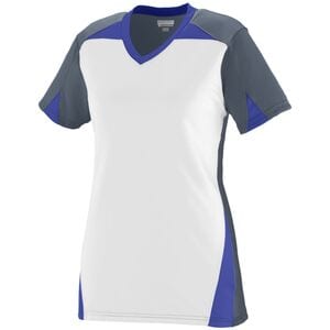 Augusta Sportswear 1366 - Girls Matrix Jersey Graphite/ White/ Purple