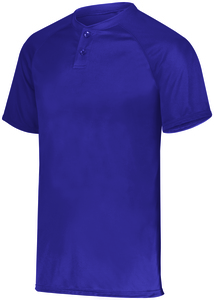 Augusta Sportswear 1565 - Attain Wicking Two Button Baseball Jersey Purple (Hlw)