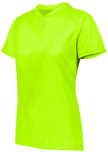 Augusta Sportswear 1567 - Ladies Attain Wicking Two Button Softball Jersey Lime