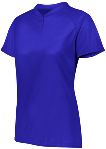Augusta Sportswear 1567 - Ladies Attain Wicking Two Button Softball Jersey Purple (Hlw)