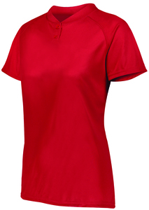 Augusta Sportswear 1567 - Ladies Attain Wicking Two Button Softball Jersey Red