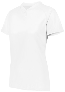 Augusta Sportswear 1567 - Ladies Attain Wicking Two Button Softball Jersey White