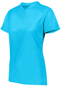 Augusta Sportswear 1567 - Ladies Attain Wicking Two Button Softball Jersey Power Blue