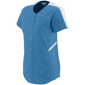 Augusta Sportswear 1654 - Ladies Closer Jersey Columbia Blue/White