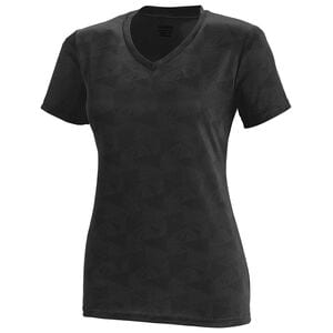 Augusta Sportswear 1792 - Ladies Elevate Wicking T Shirt Black/White Print
