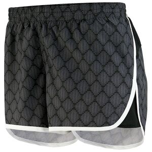 Augusta Sportswear 2428 - Ladies Fysique Shorts Black Plexus Print/White