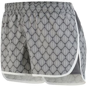 Augusta Sportswear 2428 - Ladies Fysique Shorts Graphite Plexus Print/White