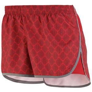 Augusta Sportswear 2428 - Ladies Fysique Shorts Red Plexus Print/Graphite
