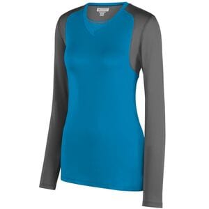 Augusta Sportswear 2522 - Ladies Astonish Long Sleeve Jersey Power Blue/ Graphite