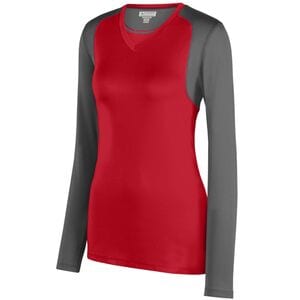Augusta Sportswear 2522 - Ladies Astonish Long Sleeve Jersey Red/Graphite