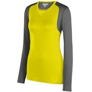 Augusta Sportswear 2522 - Ladies Astonish Long Sleeve Jersey Power Yellow/ Graphite