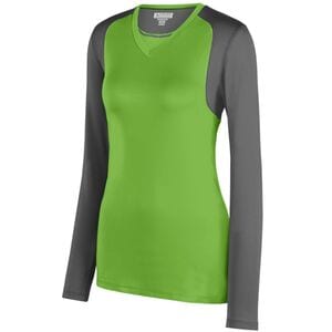 Augusta Sportswear 2522 - Ladies Astonish Long Sleeve Jersey Lime/ Graphite